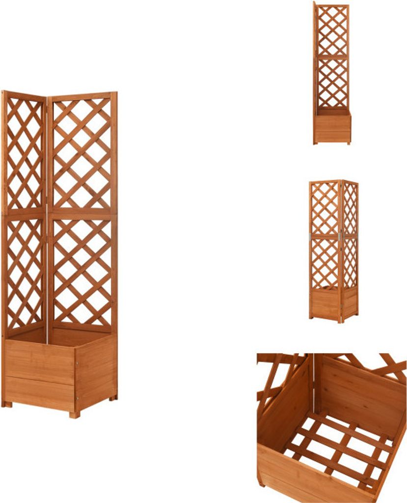 vidaXL Eck-Spalier mit Pflanzkasten 40x40x150cm Massivholz Tanne - Blumentöpfe & Pflanzgefäße