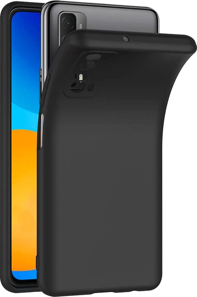 Silikon Hülle für Huawei P Smart 2021 Schutzhülle Matt Schwarz Backcover Handy Case