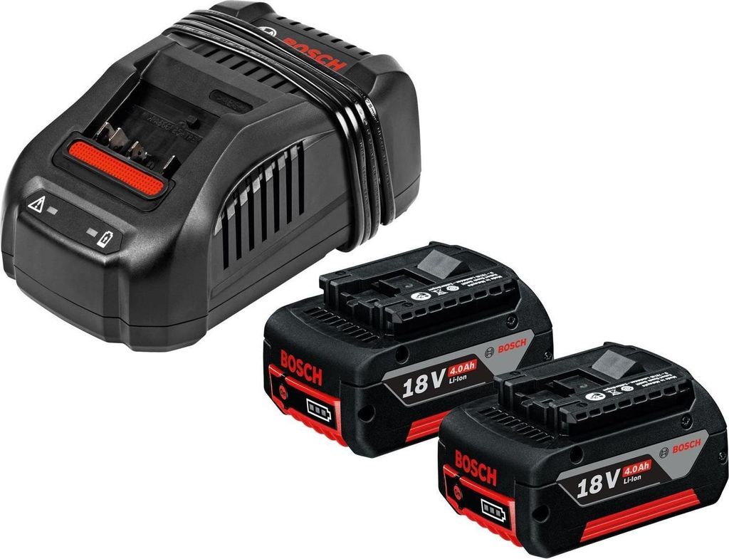 Bosch Akku-Starter-Set GBA 18 Volt / 2x 4,0 Ah + Schnellladegerät GAL 1880 CV