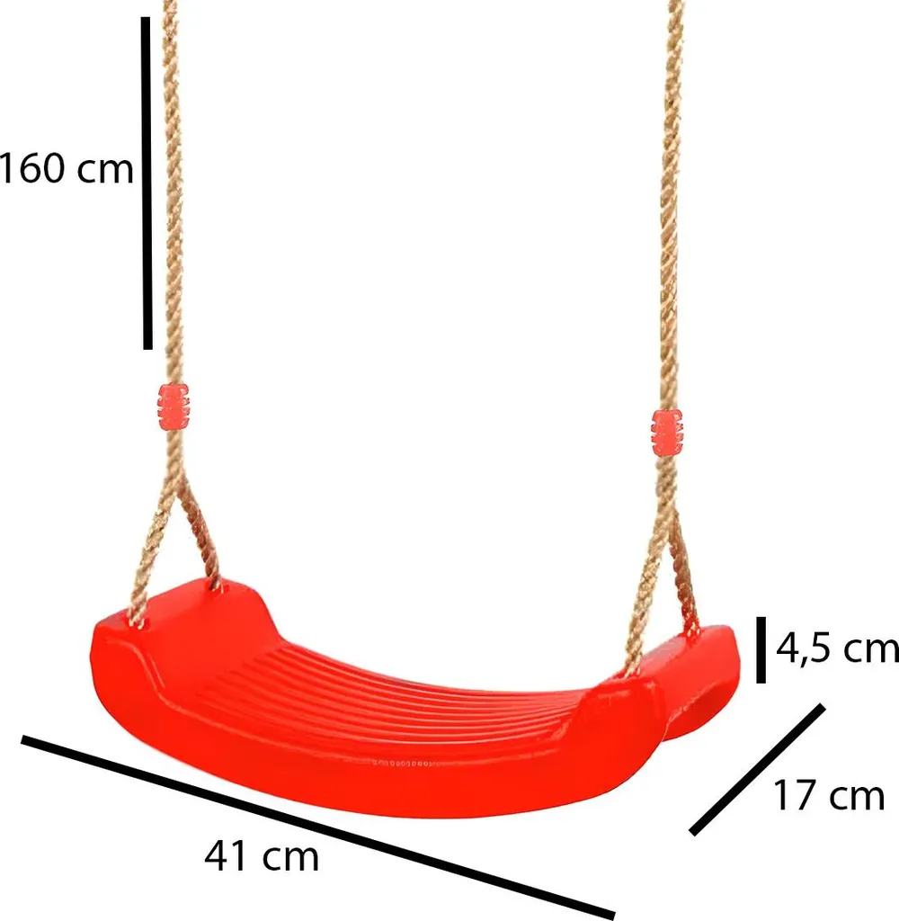 Seduta Altalena Professionale Rossa 100kg: Corde e Sedile Ergonomico - 8