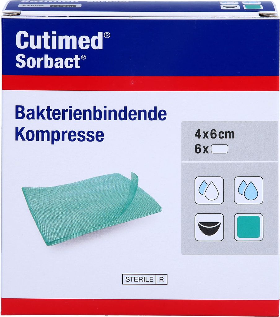 Cutimed Sorbact Kompressen 4x6cm, 6 St KOM Produktbild 
