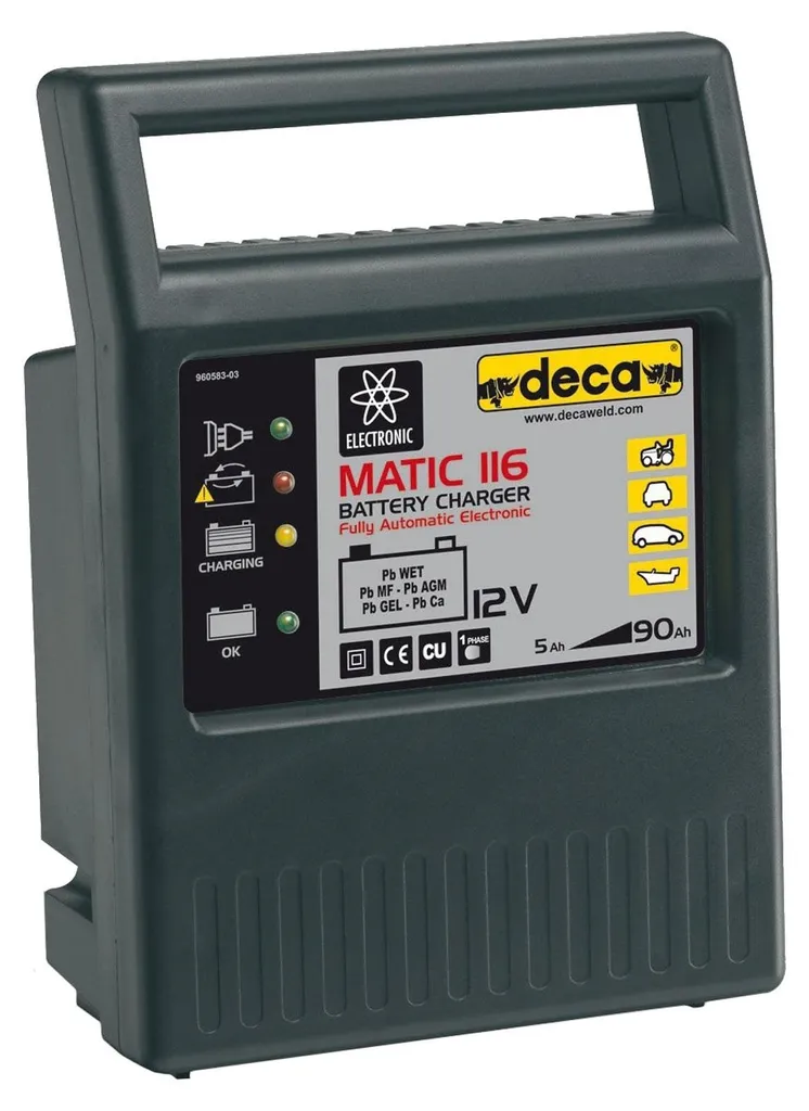 Chargeur portable Deca 80 W 230 V Matic Mach 116 pour batterie auto