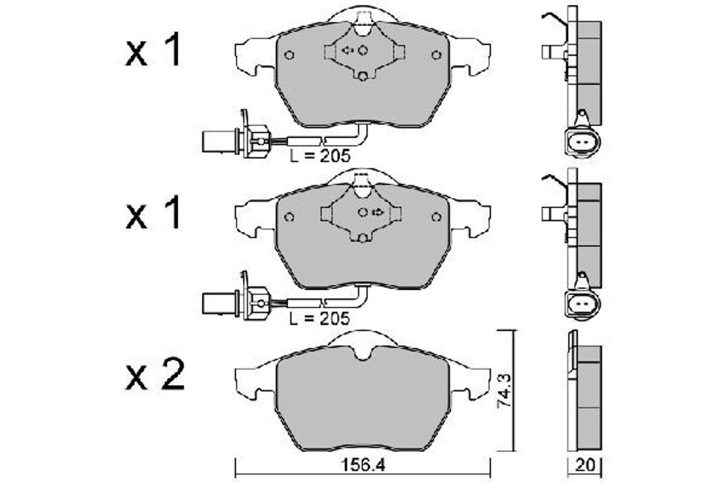 AISIN Bremsbeläge Satz Vorne Bremsklötze für VW PASSAT Variant (3B6) BPVW-1010