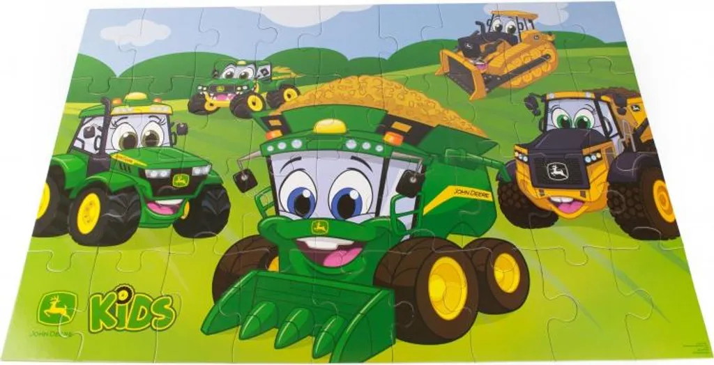 Puzzle de sol géant John Deere Kids : Jeu éducatif ferme pour les petits