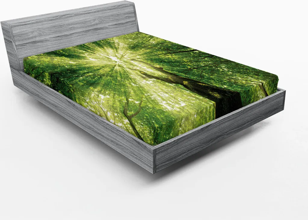 Drap-housse 180x200 imprimé ethnique léopard vert pour grand lit double