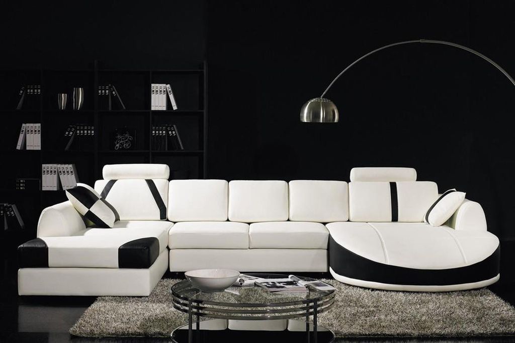 Ecksofa Ledersofa Polster Wohnlandschaft Couch Sofa Eckgarnitur U Form