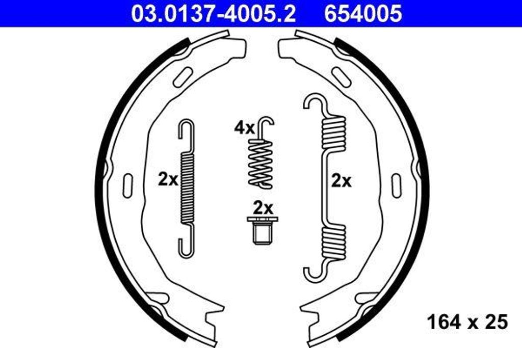 ATE 03.0137-4005.2 Bremsbackensatz, Feststellbremse OE 0044208620 kompatibel mit C-Klasse, E-Klasse