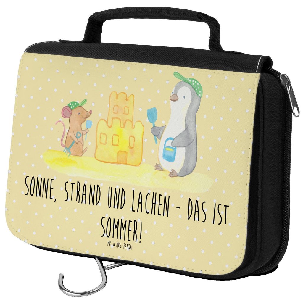 Mr. & Mrs. Panda kosmetiktäschchen Sommerfreude - Gelb Pastell - Geschenk, Sommerferien Abschiedsgeschenk, Blühende Blumen, Summer Vibes, Kulturb...