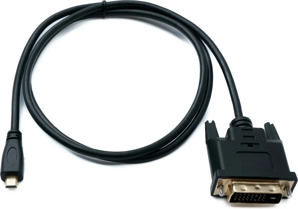 SYSTEM-S Cavo HDMI da 100 cm con spina micro a DVI D 24+1 25 pin vite per montaggio a pannello