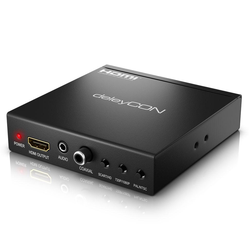 3,5mm Audio Klinke deleyCON VGA zu HDMI Konverter Wandler Adapter VGA auf HDMI 
