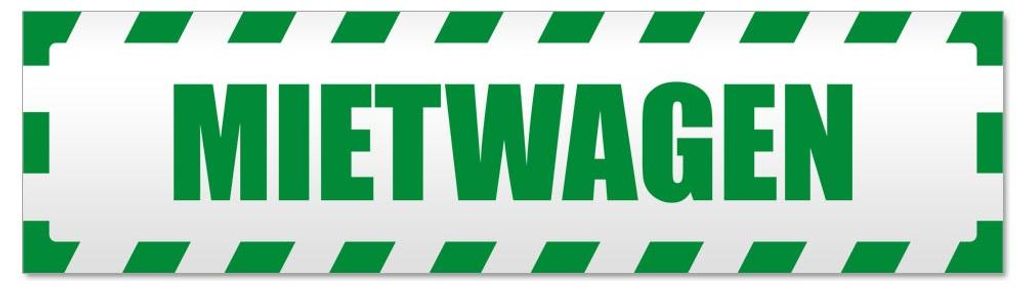 Kiwistar - Autoaufkleber - Grün - 60 x 16 cm - Mietwagen gestreift - Hinweis Aufkleber Sticker für Auto, Kfz, Fahrrad, PKW, LKW
