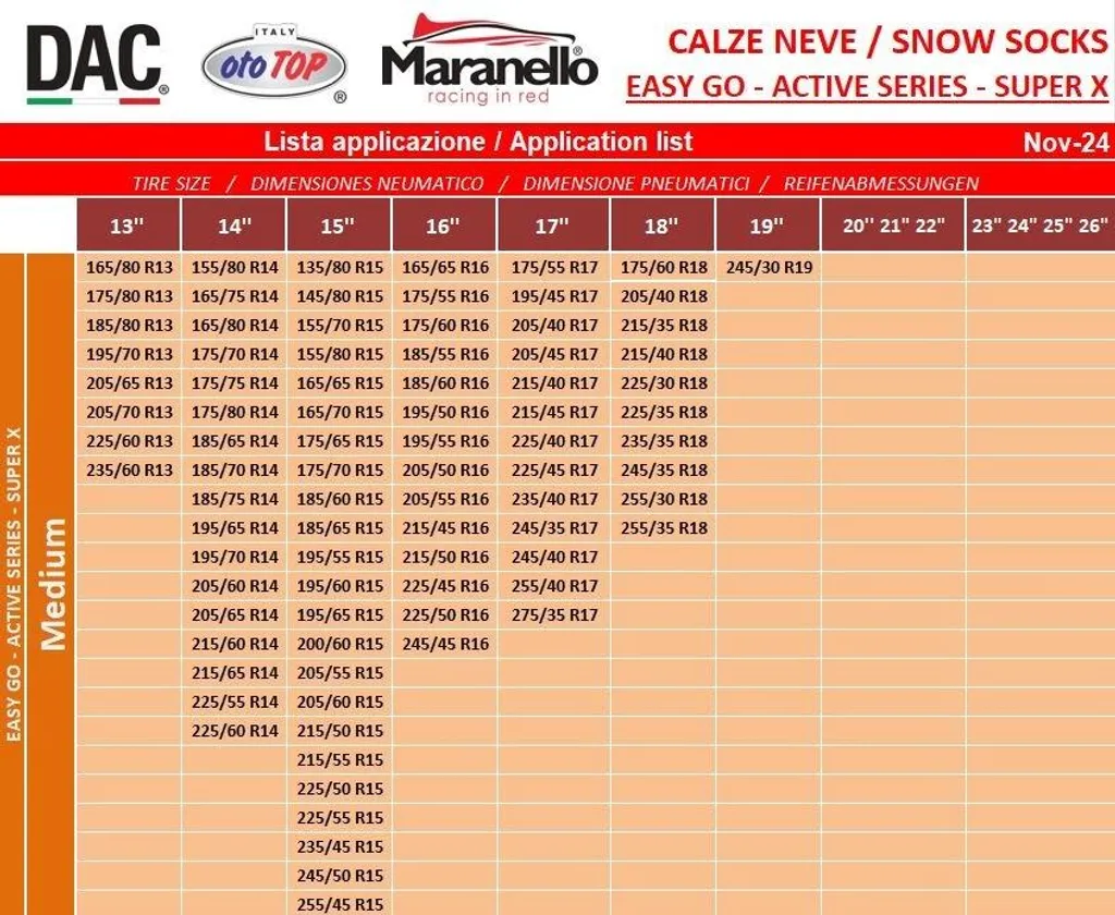DAC Easy GO 3D Taglia M - Catene da Neve Tessili Omologate EN 16662-1 - 3