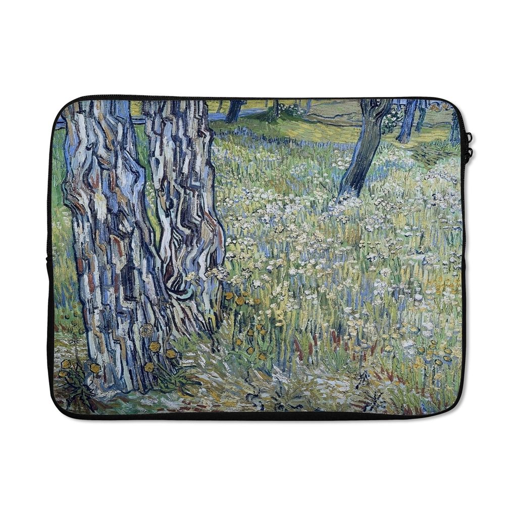 MuchoWow Laptop Hülle 17 Zoll Laptoptasche Baumstämme im Gras - Vincent van Gogh - Zipper - Schutzabdeckung