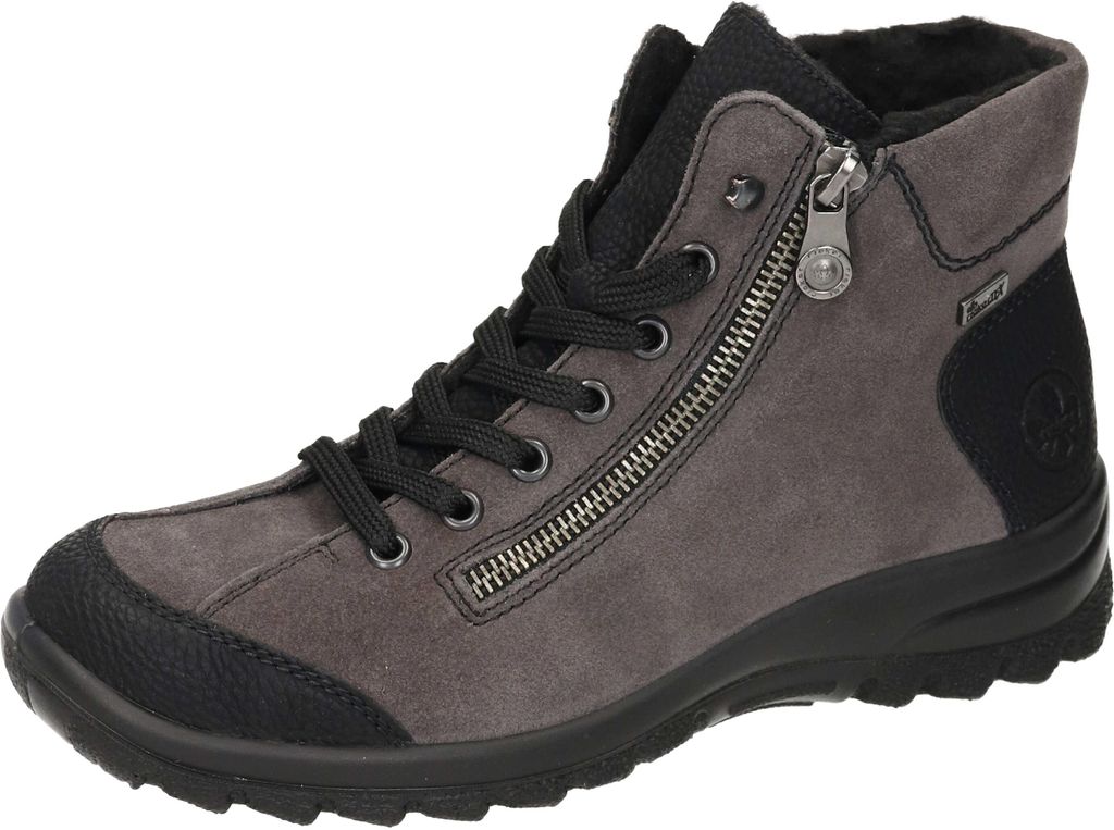 Rieker damskie skórzane sznurowane buty TEX szare, Zdjęcie produktu 
