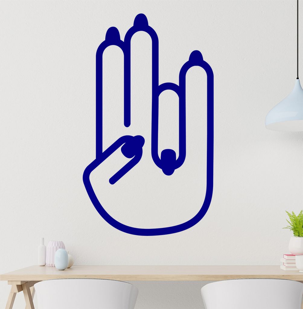 Shockerhand female Wandtattoo in 6 Größen - Wandaufkleber Wall Sticker - Dekoration, Küche, Wohnzimmer, Schlafzimmer, Badezimmer