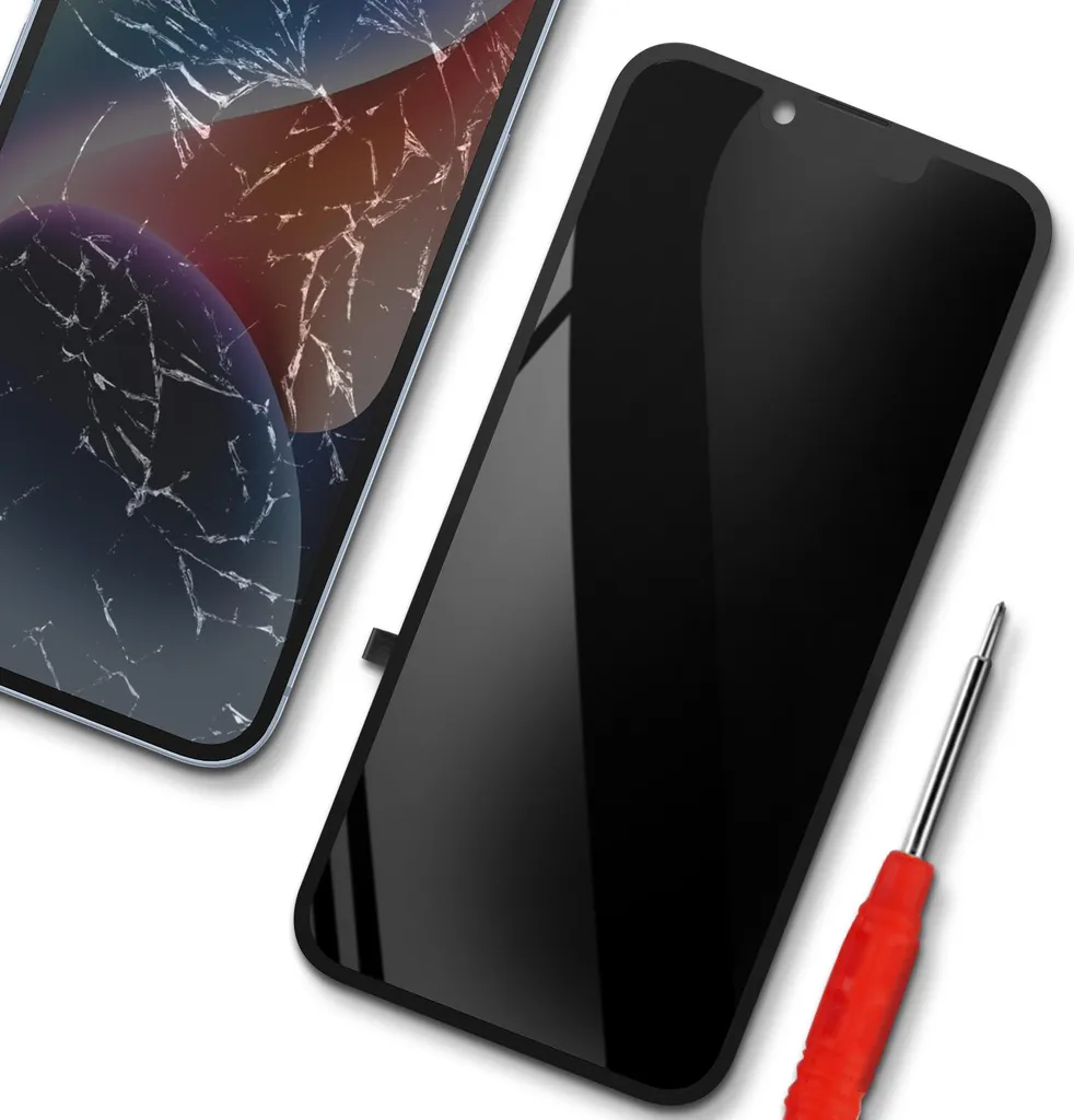 Écran OLED iPhone 14 Noir : Solution Vitre Cassée avec Nappe et Plaque - 4