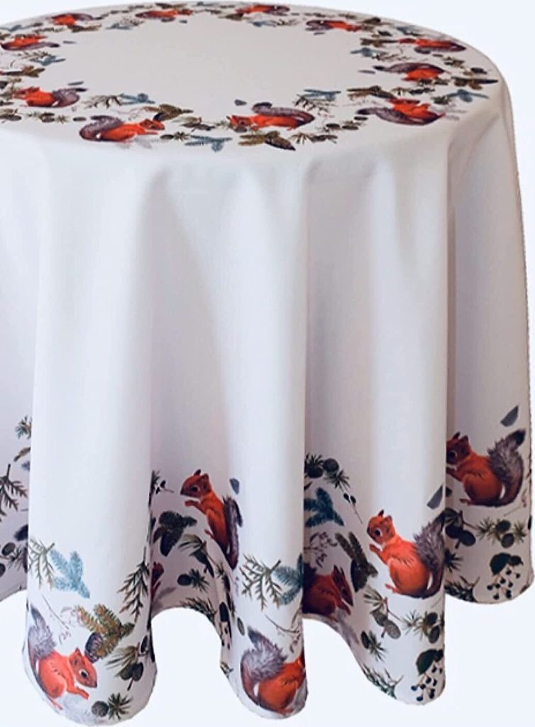 Tischwäsche mit Druckmotiv Eichhörnchen 150 cm rund