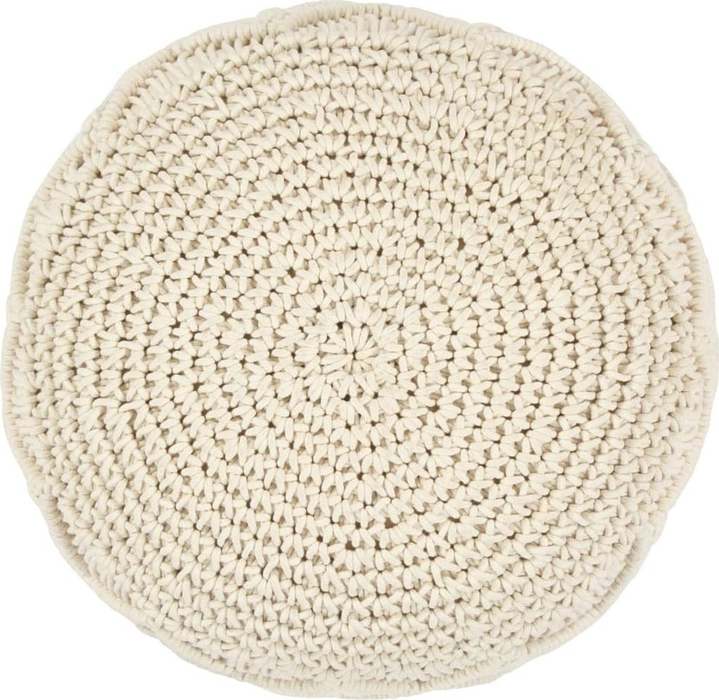 Pouf Lavorato a Mano in Macramé 45x30 cm in Cotone Immagine del prodotto 