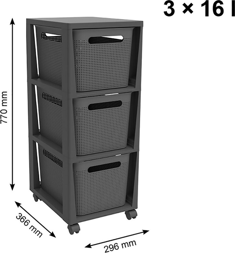 Rotho Schubladenbox Tower 3 x 16 L Brisen mit | Kaufland.de