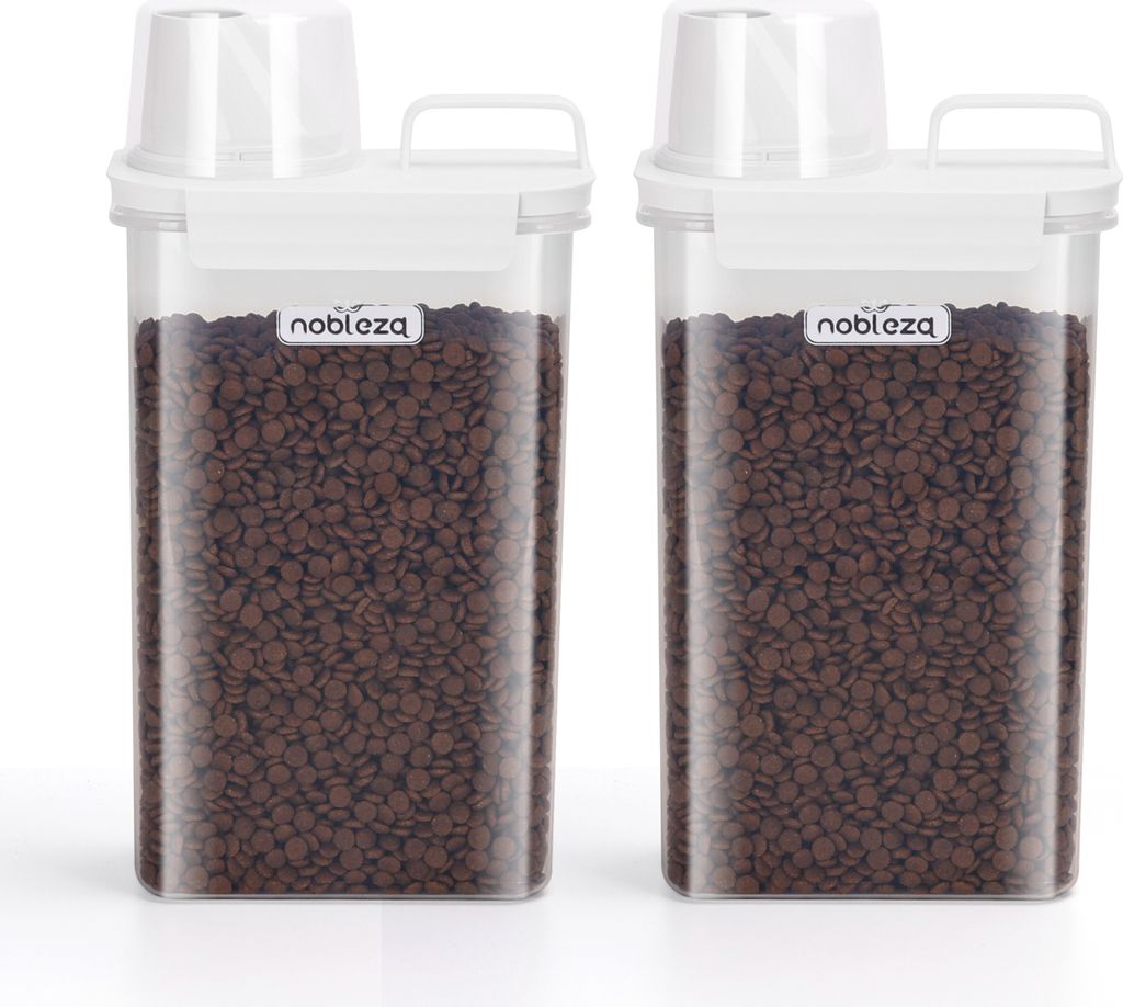 2er-Pack Luftdichte Hundefutter Vorratsbehälter Wasserdichter,2.5L Futtertonne Hund mit Messbecher, für Hundefutter, Katzenfutter, Getreide, Körner
