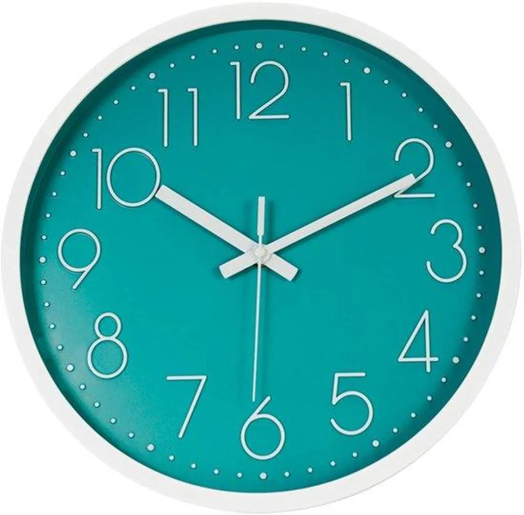 Horloge murale cuisine et chambre 30 cm verte - Lecture facile de l'heure