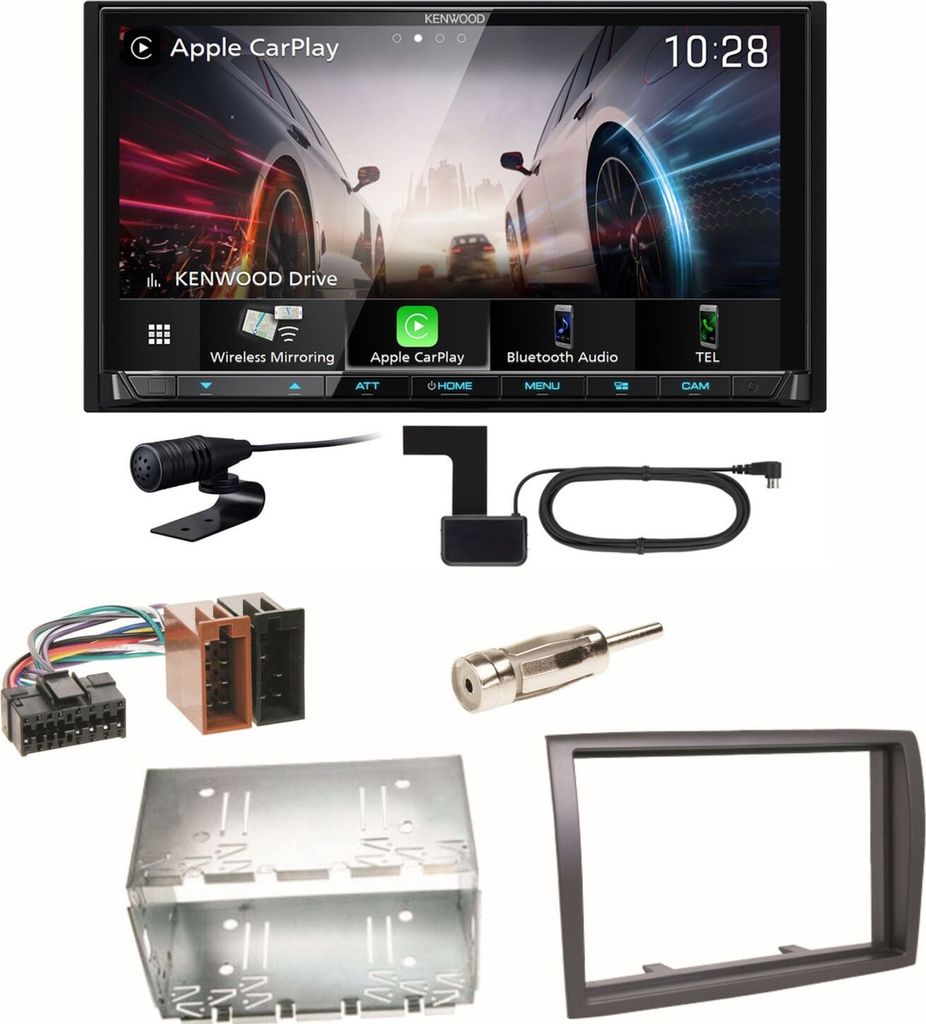 Kenwood DMX8021DABS Android Auto CarPlay Einbauset für Fiat Ducato Boxer Jumper