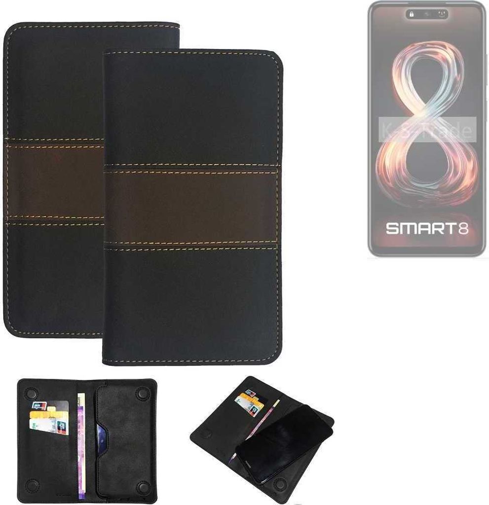 K-S-Trade Hülle Handyhülle kompatibel mit Infinix Smart 8 Schutzhülle Walletcase Bookstyle Tasche Schutz Case Handytasche Wallet Cover Kunstleder