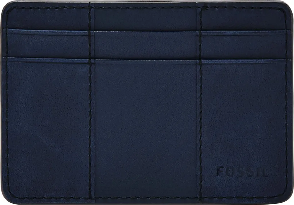 FOSSIL Everett Card Case Insignia Blue | Portacarte Pelle RFID
