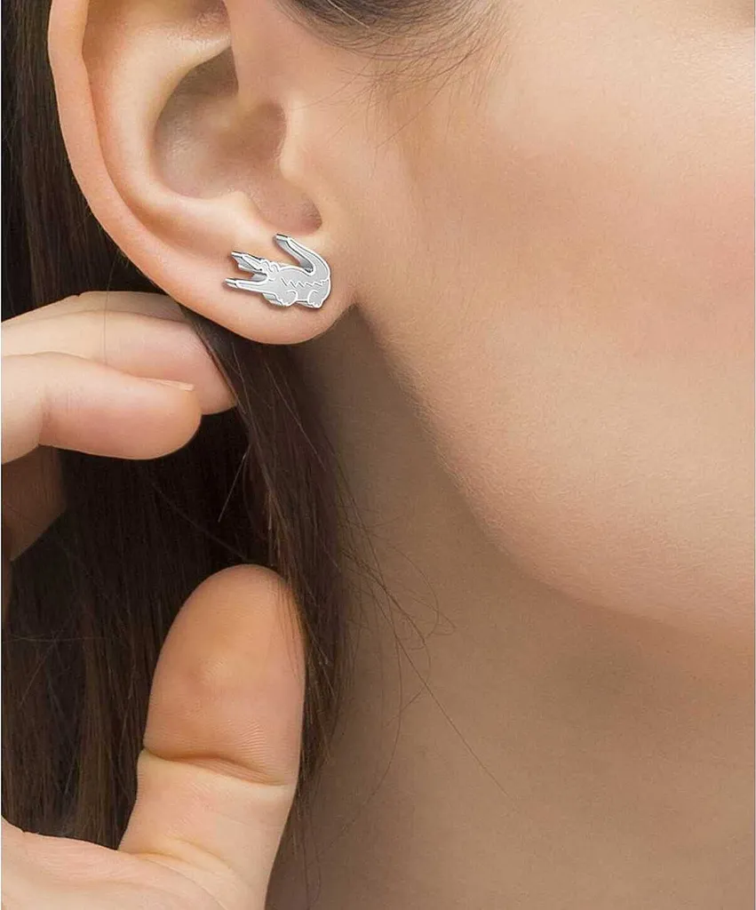 Boucles d'oreilles Lacoste Collection Crocodile en Argent Massif Homme