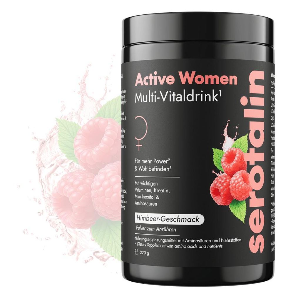 serotalin Active Women Multi-Vitaldrink für Frauen | Myo-Inositol, Kreatin, L-Tyrosin, L-Citrullin |Multivitamin Komplex mit Biotin, Magnesium & Zink