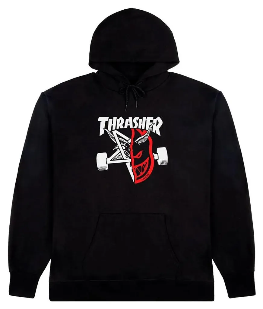 Vêtement Skate Thrasher Noir Résistant pour Session Extérieure M