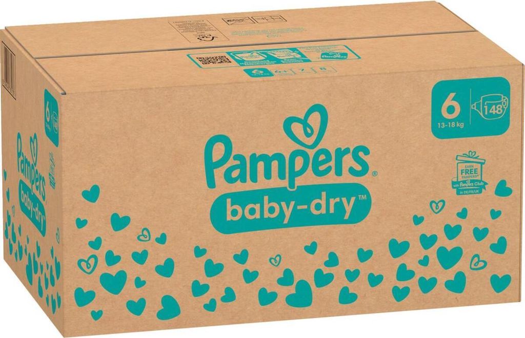 Pampers Windel Baby Dry 40785133 Gr.6 Extra Large 148St. Immagine del prodotto 