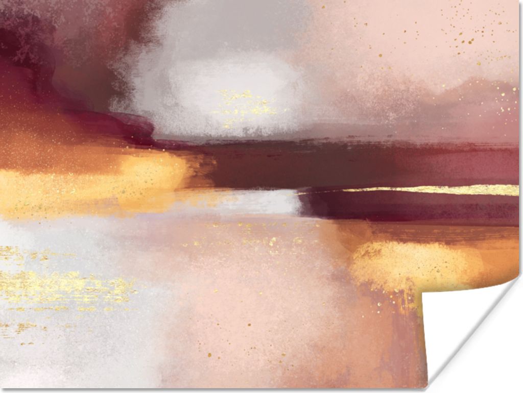 MuchoWow Poster Malen - Abstrakt - Pastell 40x30 cm - Plakate für die Wände - Poster Wohnzimmer