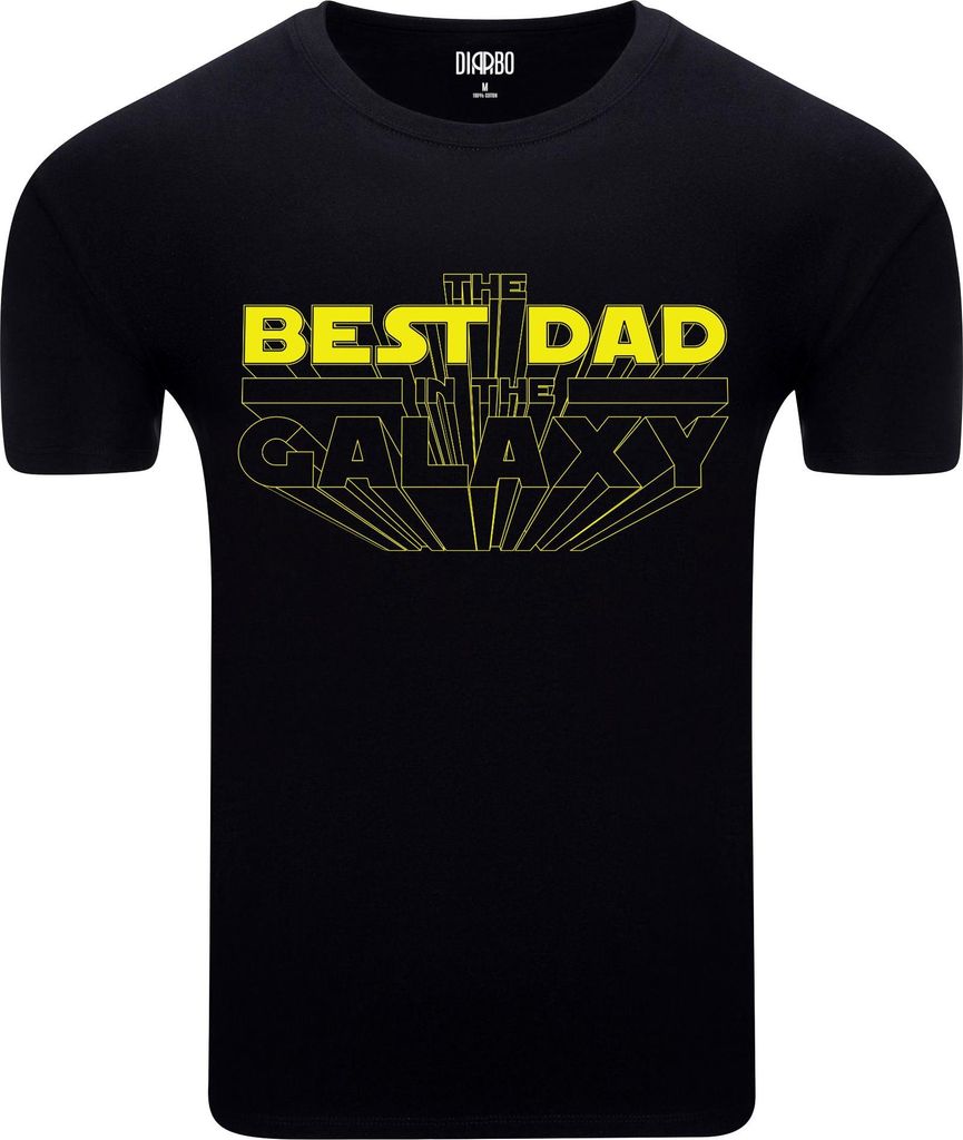Diarbo Herren T-Shirt mit Star Wars Druck Bester Papa in der Galaxie Schwarz Gr.XL