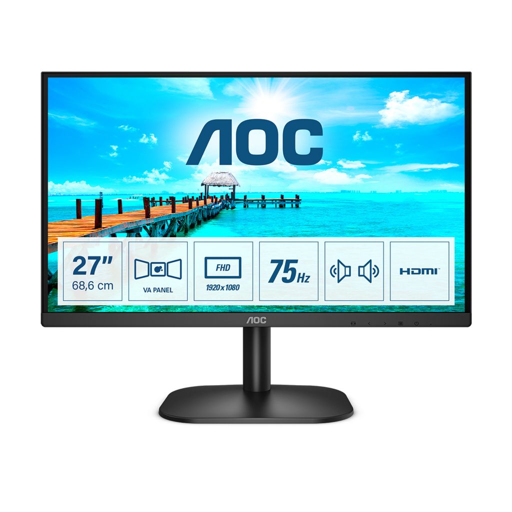 68,6cm/27'' (1920x1080) AOC 27B2AM 16:9 4ms HDMI VGA VESA Produktbild 