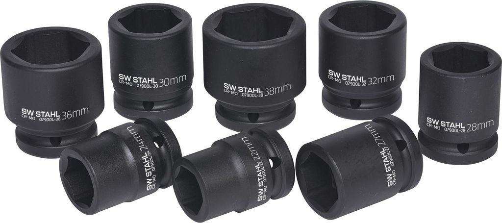 SW-Stahl Kraft-Stecknuss-Satz 07900L 71mm 72mm 72mm Chrom-Molybdänstahl 3,504kg 3.65kg