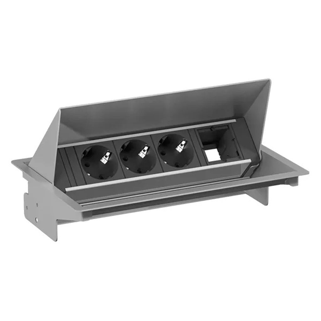 BACHMANN CONEO SET 3x Schutzkontakt 1x ABD, silberfarben
