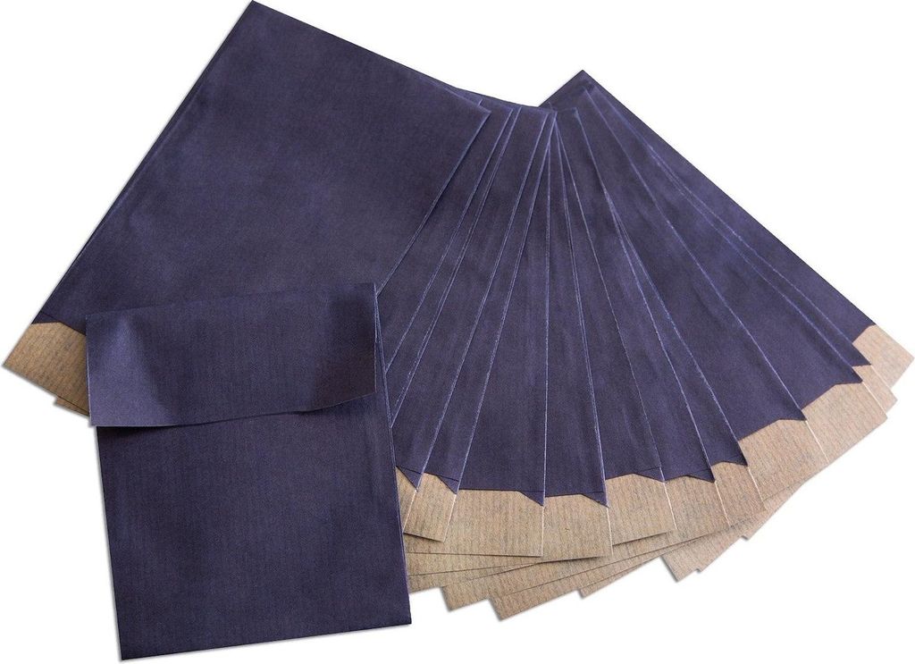 Mini Papiertüten blau 7 x 9 cm - Flachbeutel klein dunkelblau 100 Stück25 Stück
