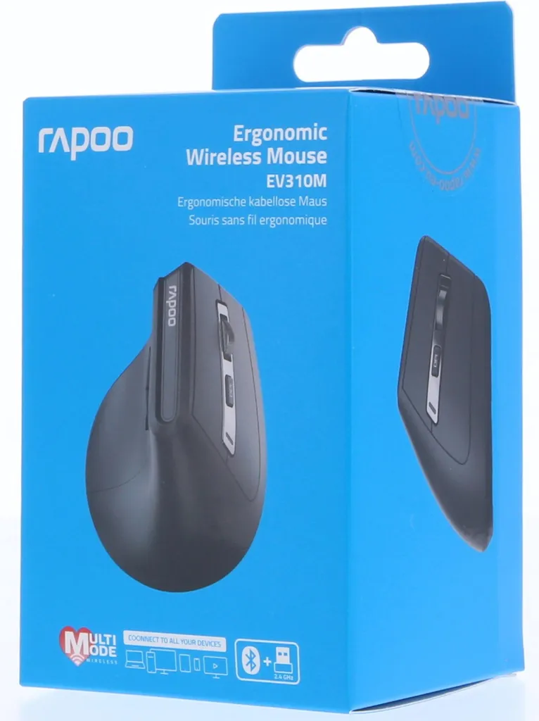 RAPOO EV310M Souris Ergonomique Sans Fil Multimode Dark Grey Précise - 11