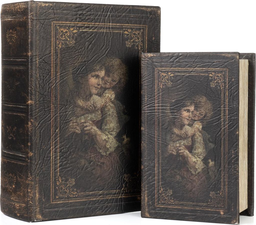 Buchhüllen Set Vintage - 2-teiliges Geheimversteck mit nostalgischem Kunstmotiv - Deko Buchbox für Schmuck & Dokumente - Versteckte Aufbewahrungs...
