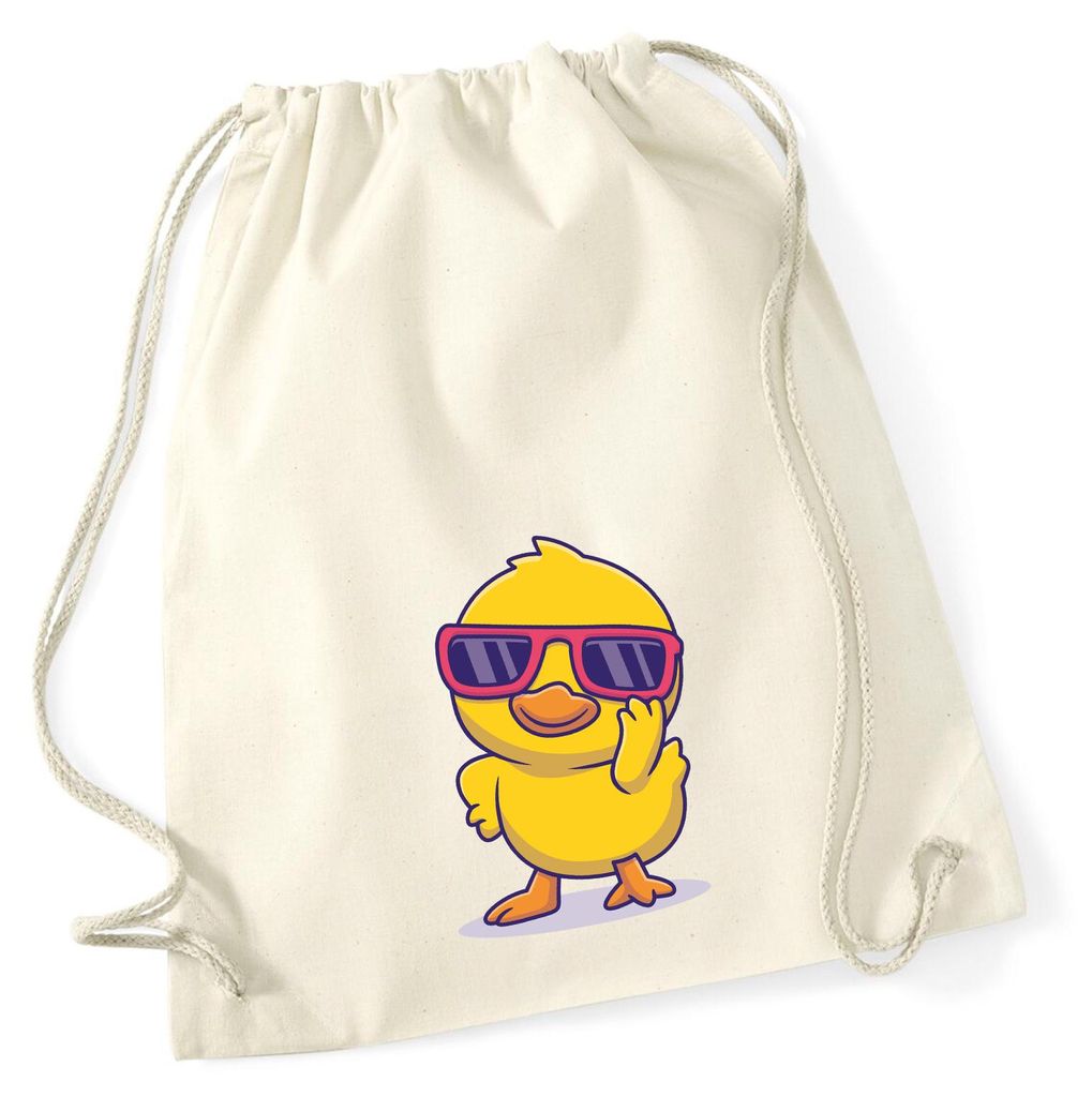 Huuraa Turnbeutel Cool Küken Comic 12 Liter Natural Baumwolle Rucksack Geschenkidee