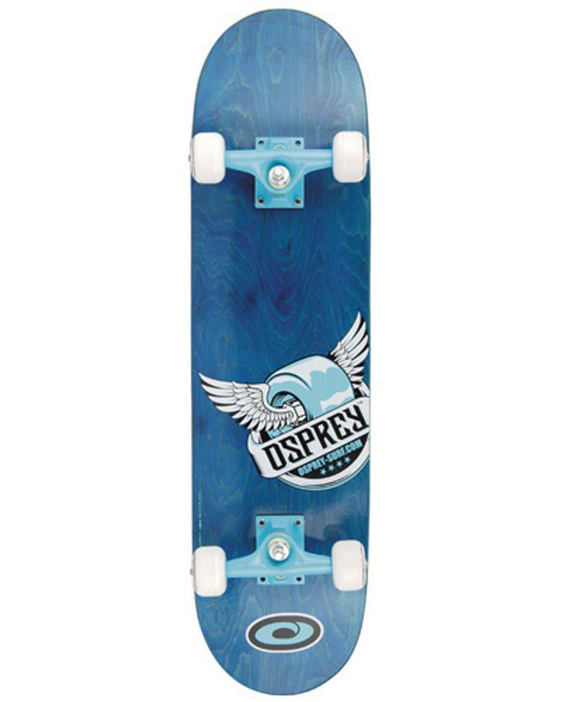 Osprey Pride 31" Double Kick Pro Skateboard - ABEC 7 - Blau 5" Aluminium Trucks