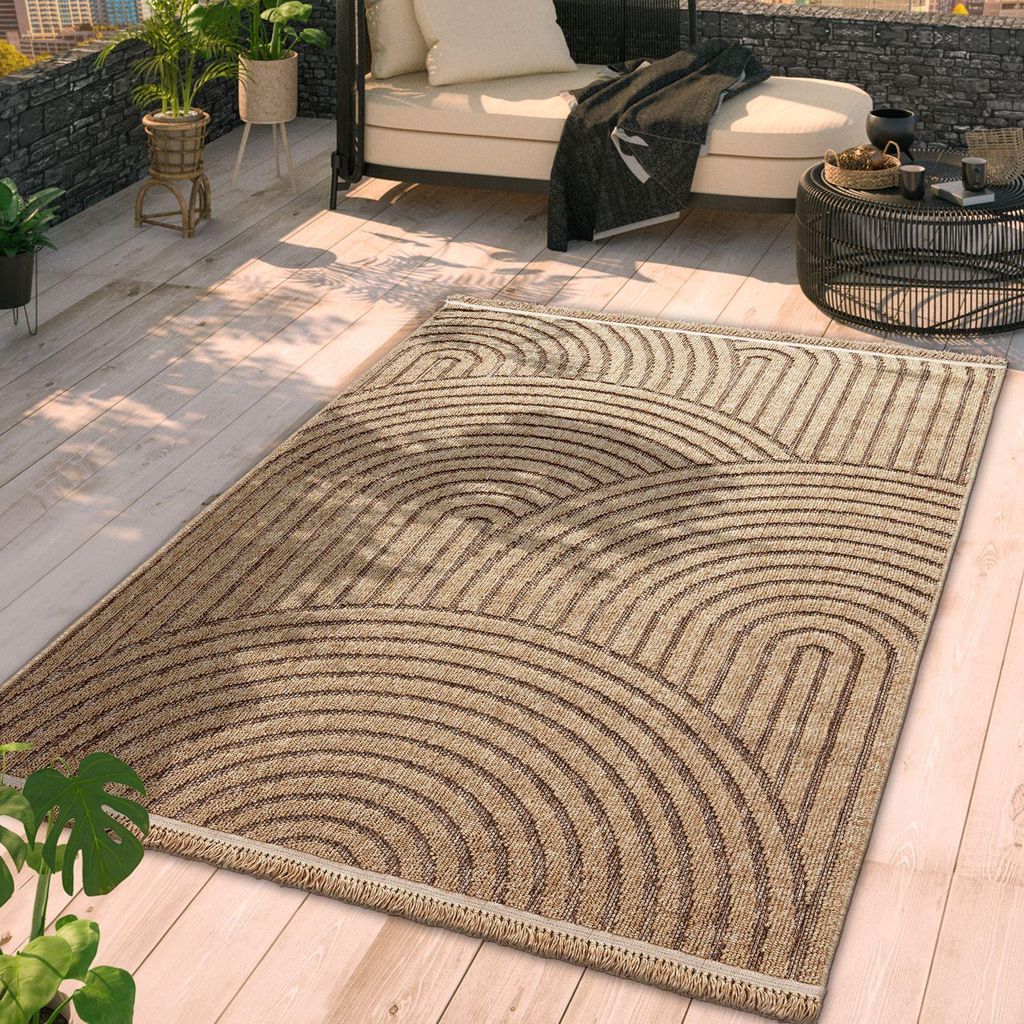 TT Home In-& Outdoor Teppich Wohnzimmer Wetterfest Balkon Produktbild 