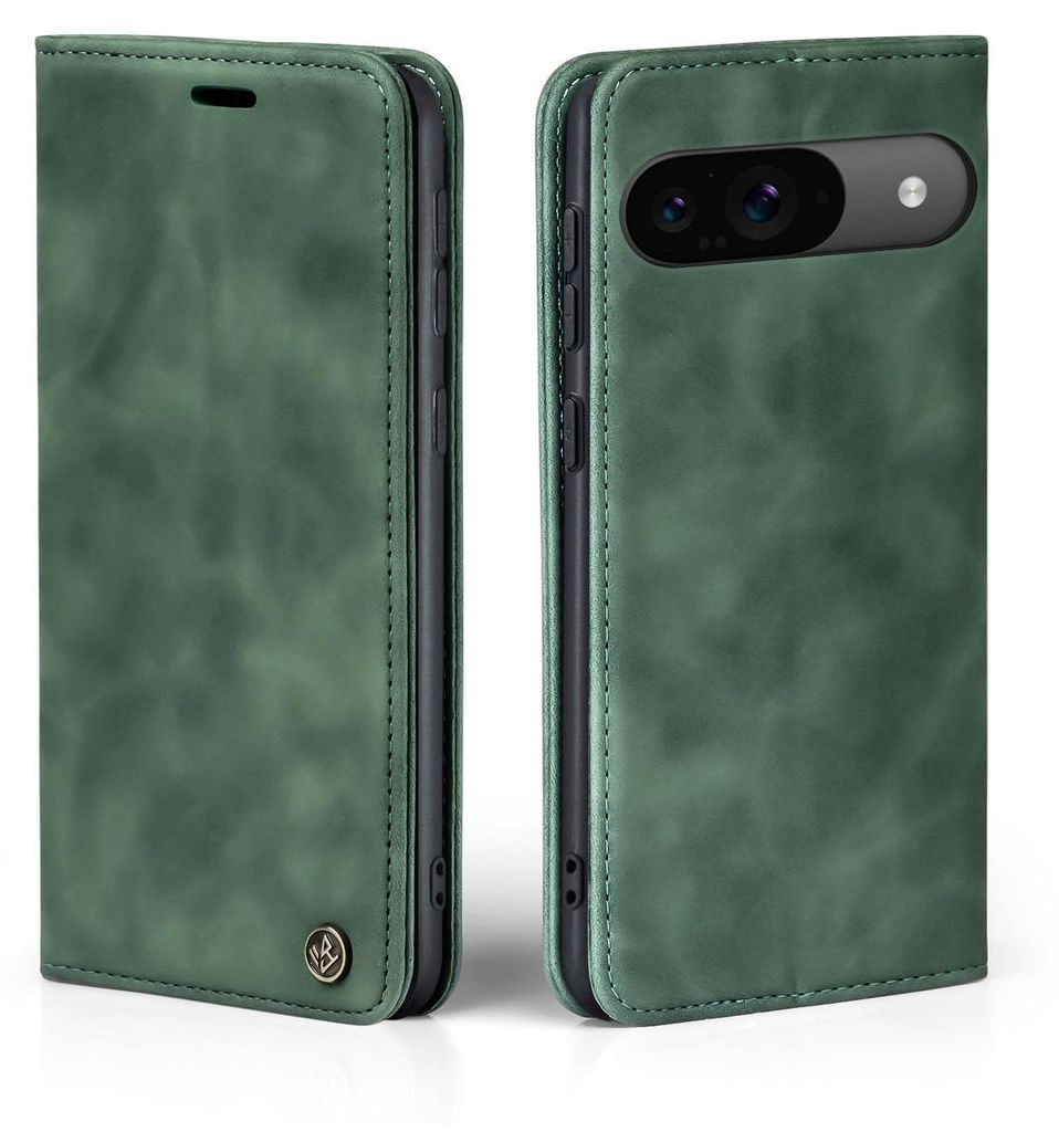 Handy Hülle für Google Pixel 9 / 9 Pro Klapphülle Bookcase Flip Cover Handy Tasche Etui Farbe: Grün