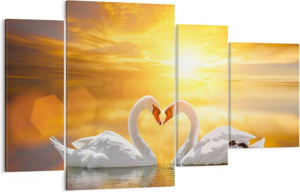 Bild auf Leinwand - Leinwandbild - Schwan Wasser Paar - Produktbild 