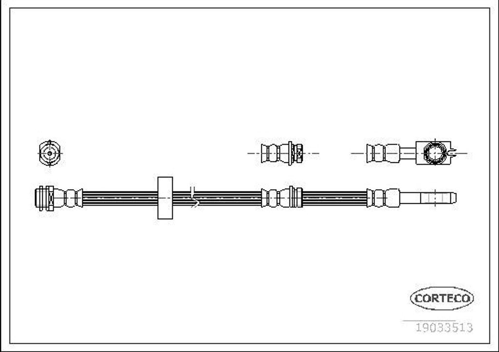 CORTECO 19033513 Bremsschlauch Vorne für AUDI A2 (8Z0) Produktbild 