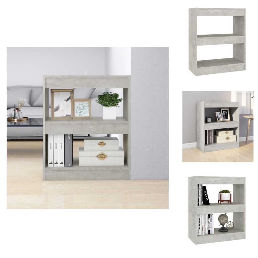 vidaXL Bücherregal/Raumteiler Betongrau 60x30x72 cm - Bücherregale & Bücherschränke