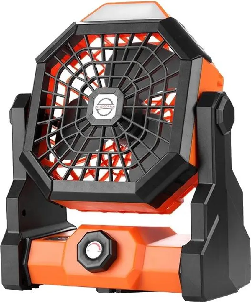 Ventilateur de camping rechargeable USB orange - Vitesse réglable Nomade