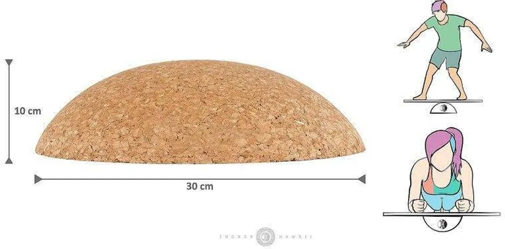 JUCKER HAWAII Plank Ball en liège naturel pour Balance Board de sport - 5