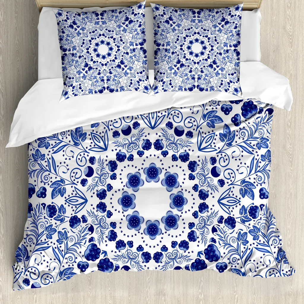Offerta Set Copripiumino Matrimoniale Blu ABAKUHAUS Antiacaro